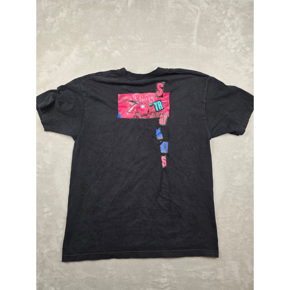 Stray Rats T-Shirt Mens L Fit M Black Graphic Print Short Sleeve Cotton‎ Tee